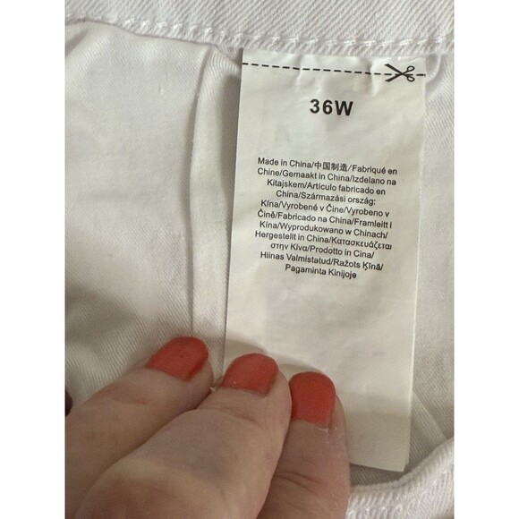 ZLZ Men's White Jeans Stretch Slim Fit Younger-Looking Comfy Pants Size 36 EUC - Picture 10 of 14